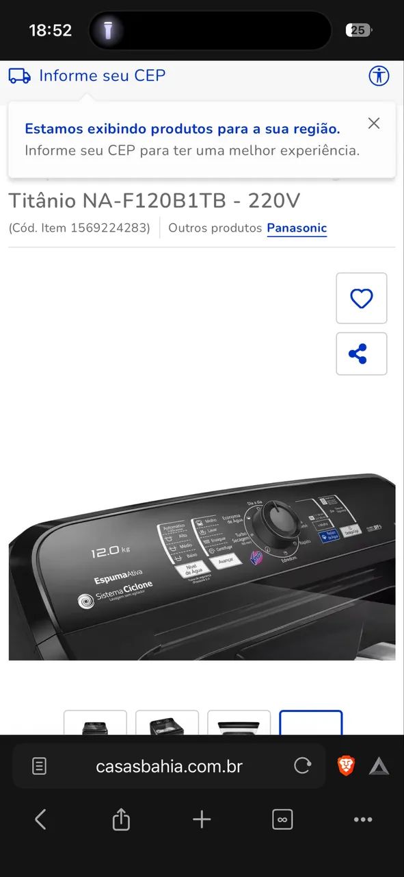 Máquina de lavar Panasonic 12kg - Foto 2