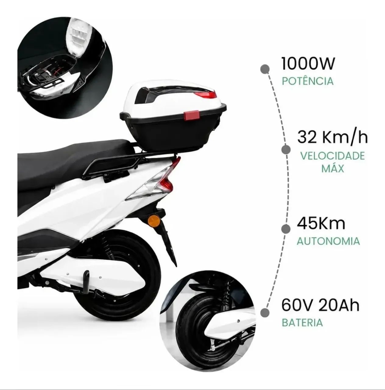 Scooter elétrica 1000w - Foto 4