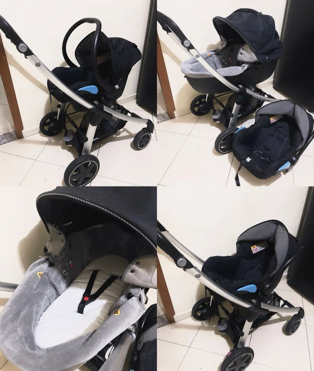 Carrinho importado Moisés e bebê conforto