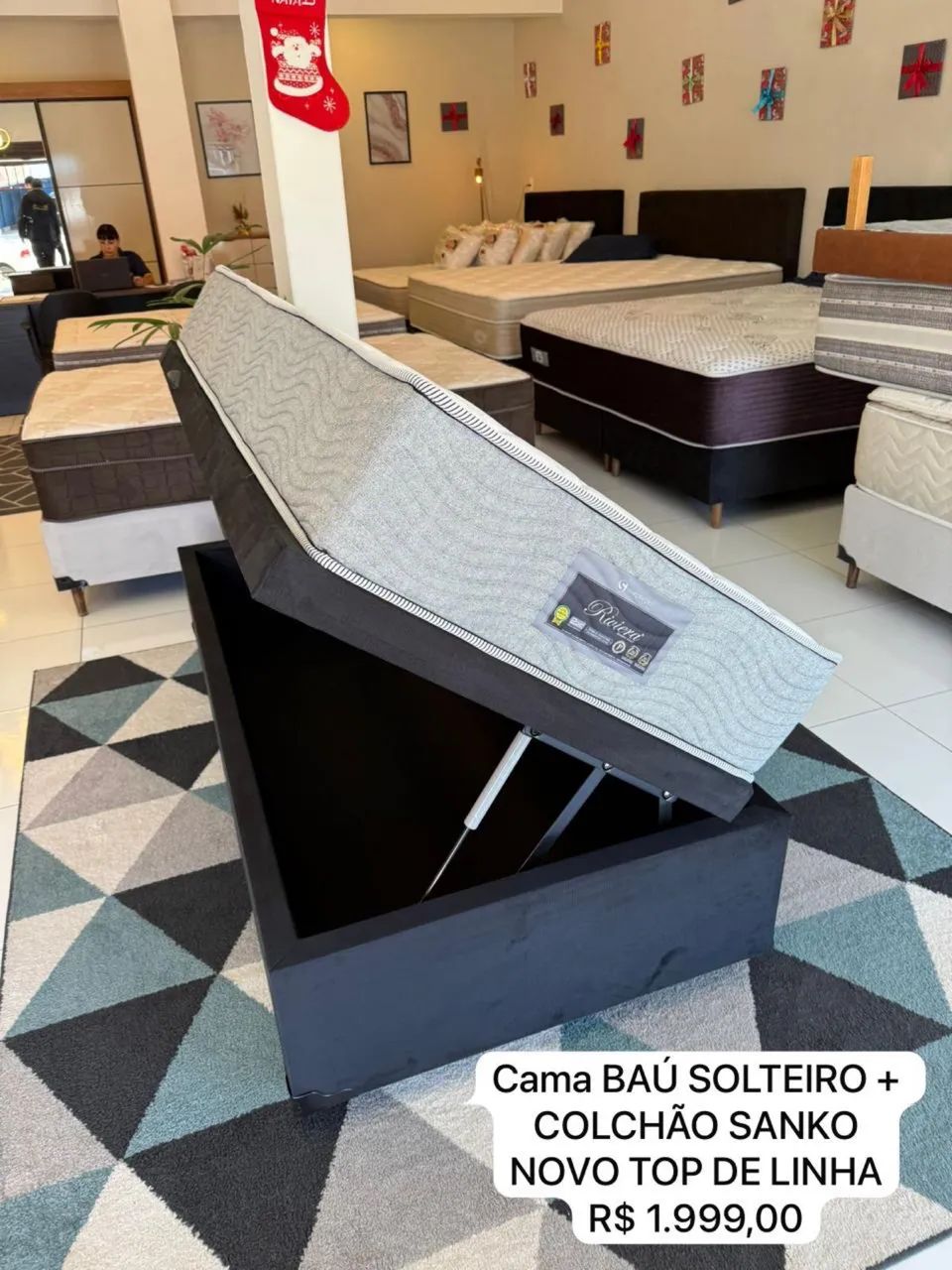 Cama baú SOLTEIRO COM COLCHÃO TOP - Entrego!  - Foto 2
