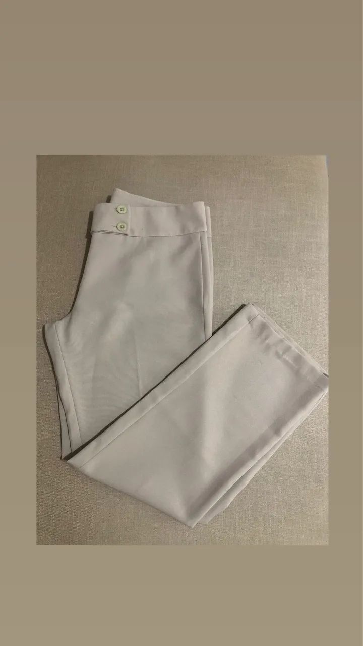 Calça feminina número 40 bege claro
