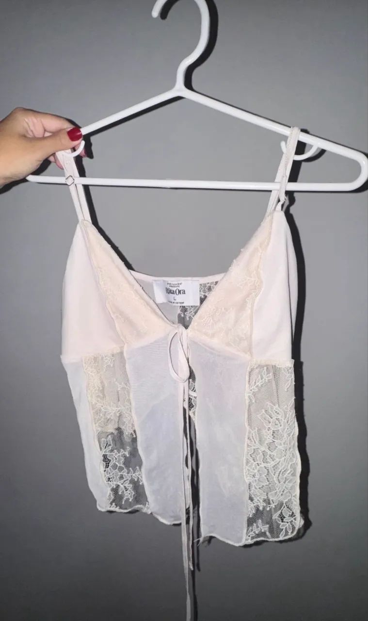 top primark rita ora branco renda G - Foto 2