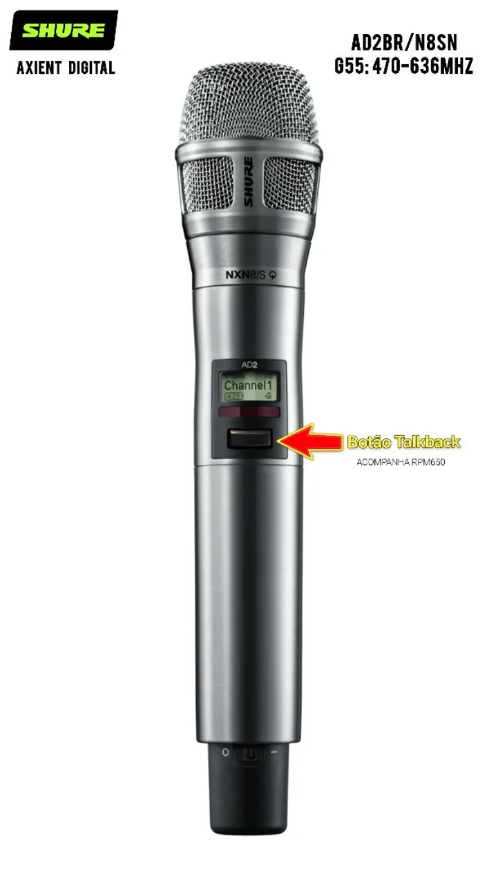 Microfone Sem Fio Original Shure QLXD24 BETA 58A Já Com TALKBACK