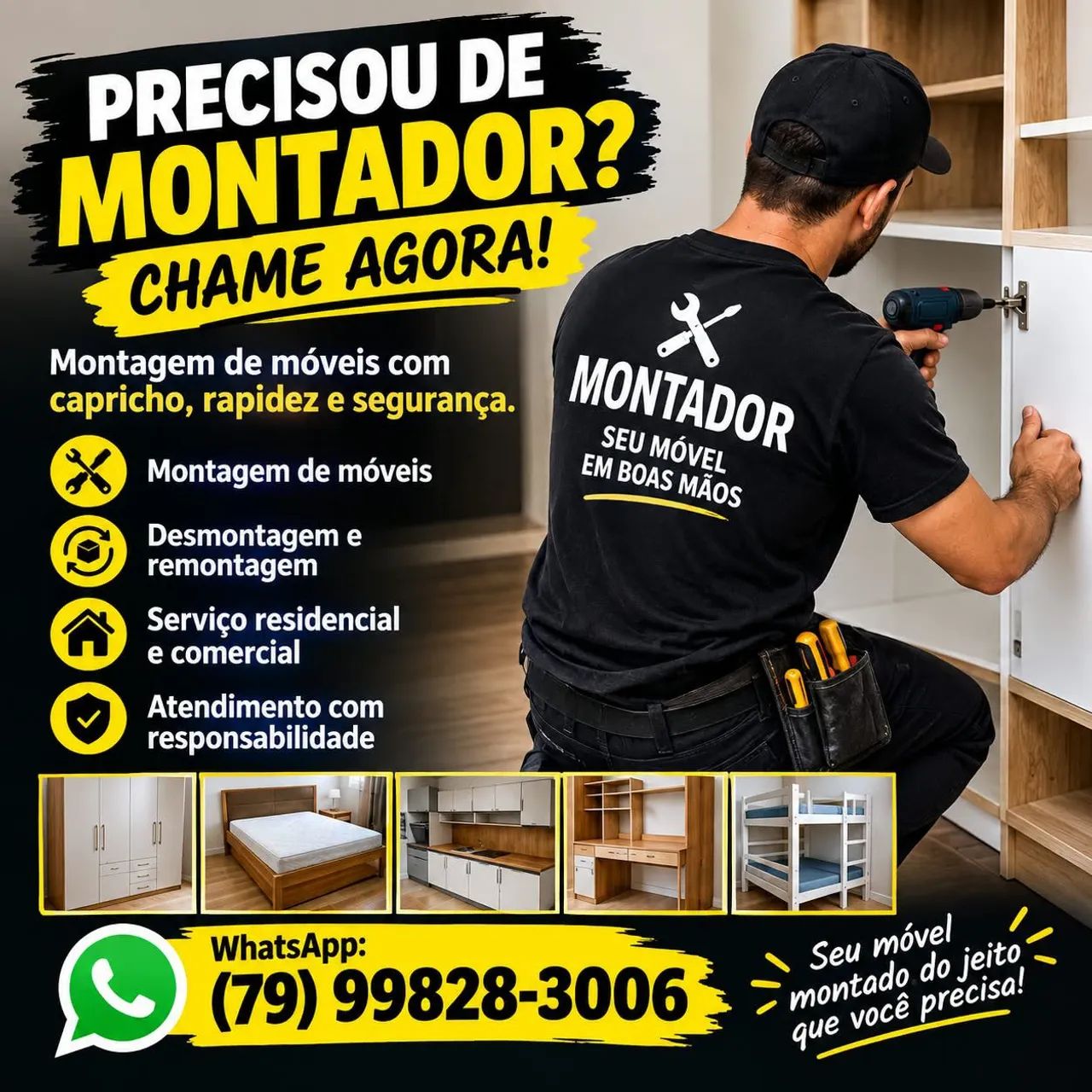 Mudança e montador de móveis 24 horas 