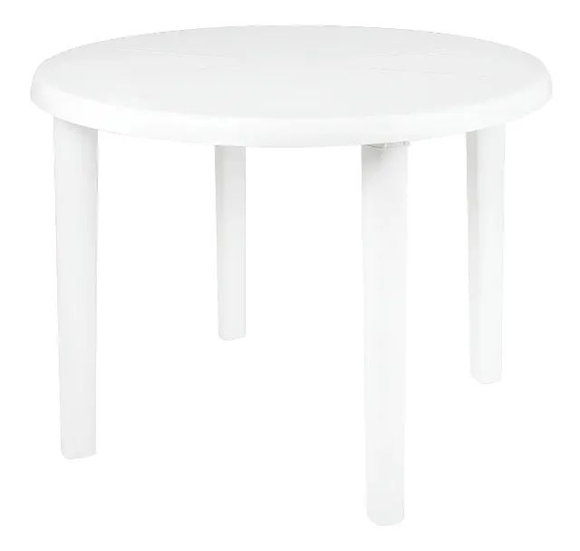 Mesa de plástico redonda com 4 cadeiras