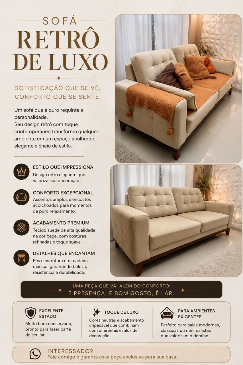 SOFÁ RETRO DE LUXO