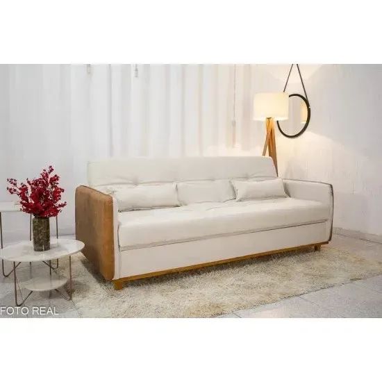 Sofá Cama Ipanema com Baú 2,00 m Linho  Novo!!  Pronta Entrega!! - Foto 2