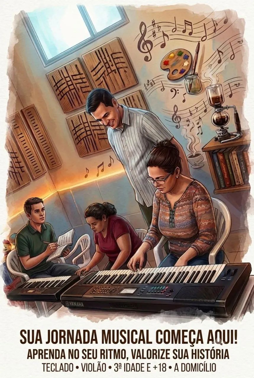 Aulas Teclado e Violão Inicial
