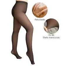 Meia Calça Preta Peluciada Fio 80  - Foto 3