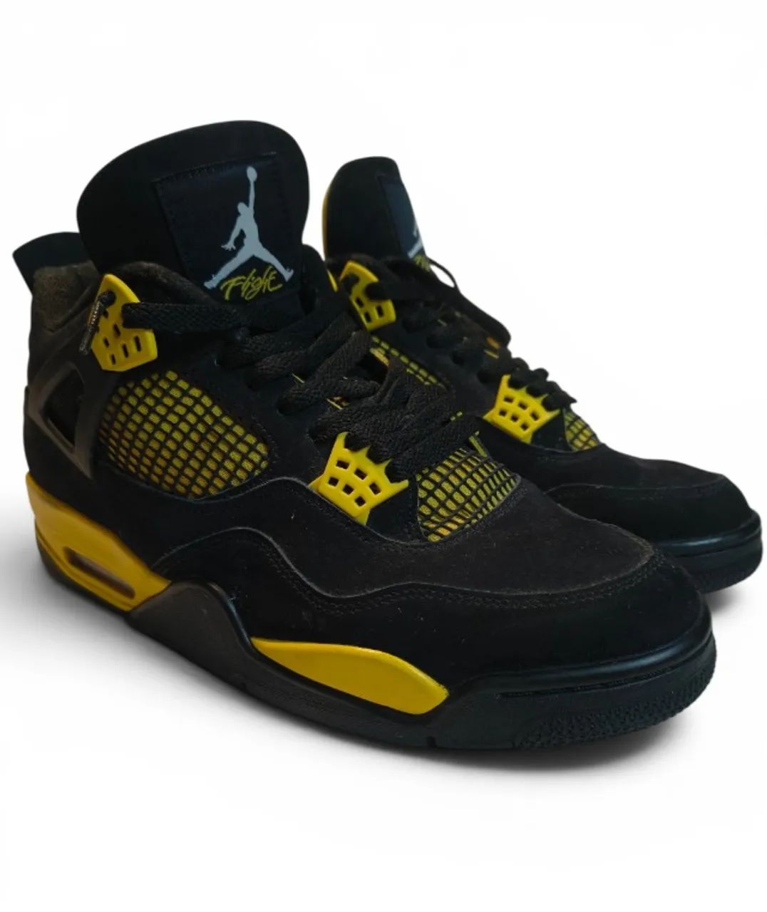 tênis nike air jordan 4 thunder preto/amarelo - original
