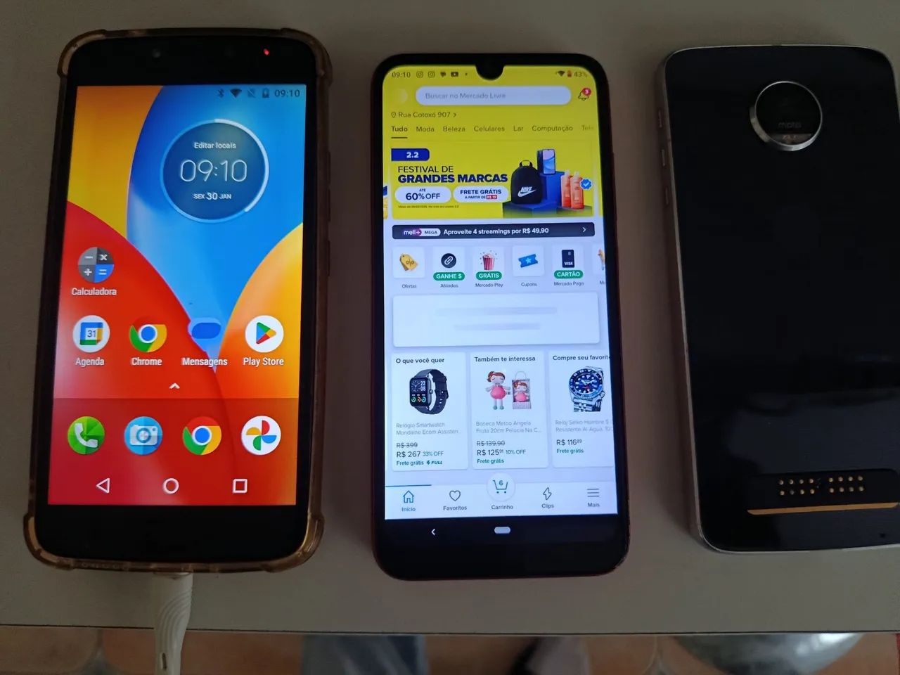 3 Motorolas , E 6 Plus Dual, E 4 Plus Perfeito + Motorola Razer - Foto 4