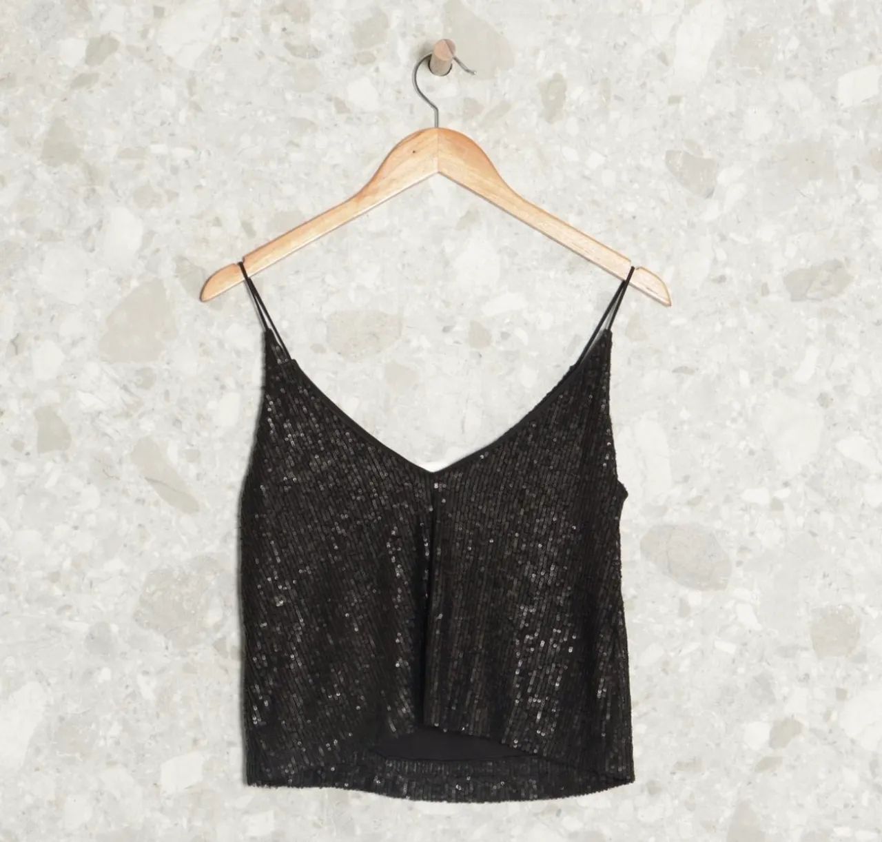 Blusa regata paetê 