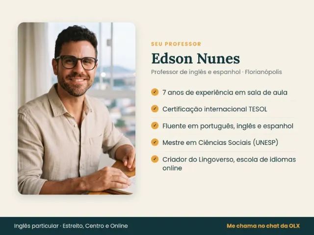 Aulas de Inglês Particular - Estreito e Centro | Presencial ou Online - Foto 5