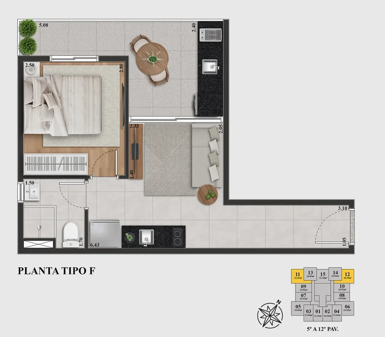 PLANTA 33m²