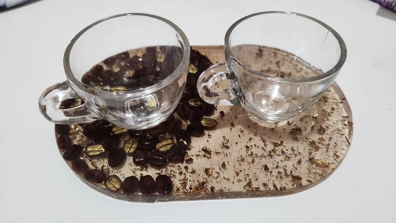 Bandeja de resina com tema café  - Foto 3