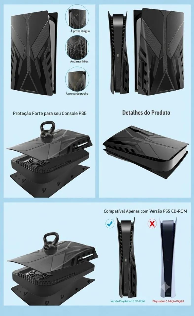 Capa de proteção Sony PS5 Fat - Zerada na caixa