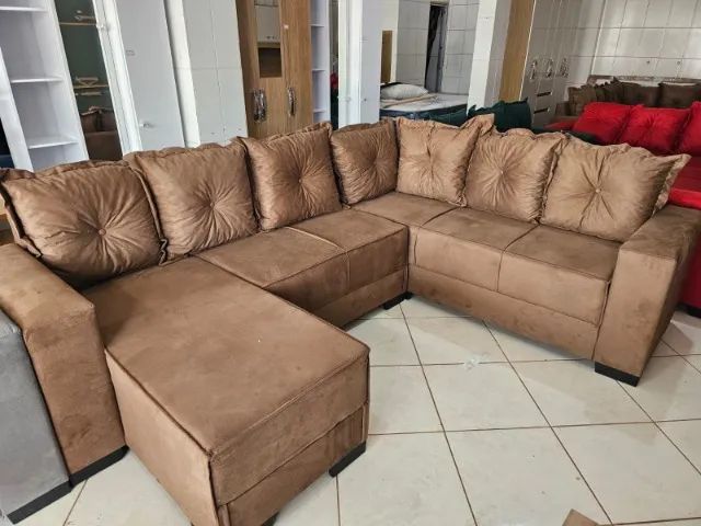SOFÁ DE CANTO COM CHAISE NOVO - Foto 2