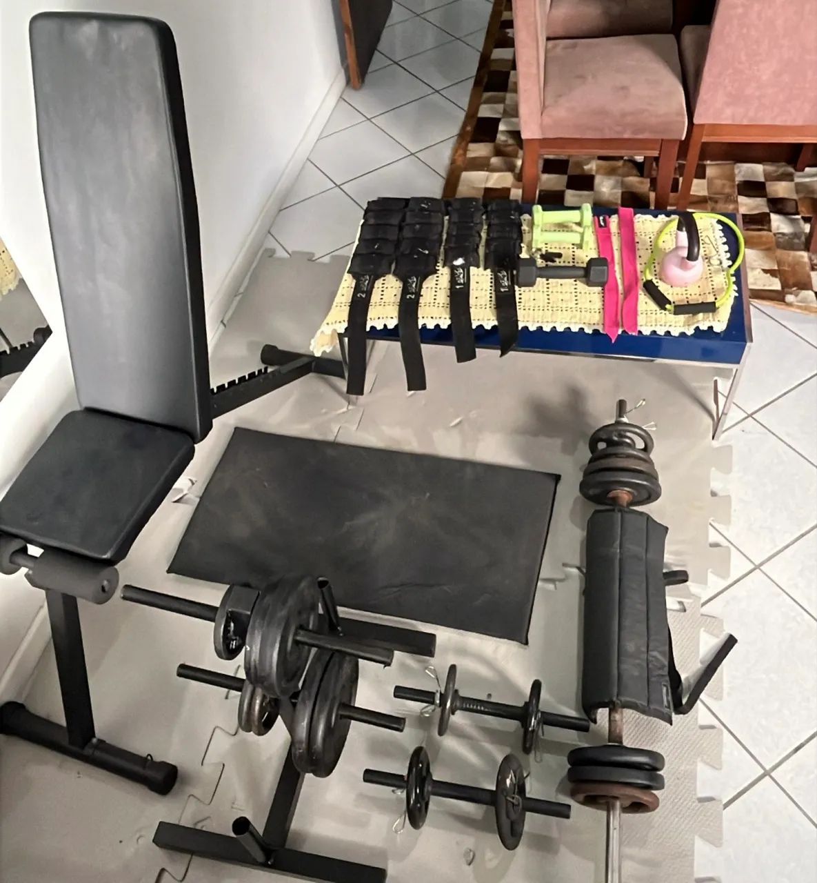 Itens de musculação em casa