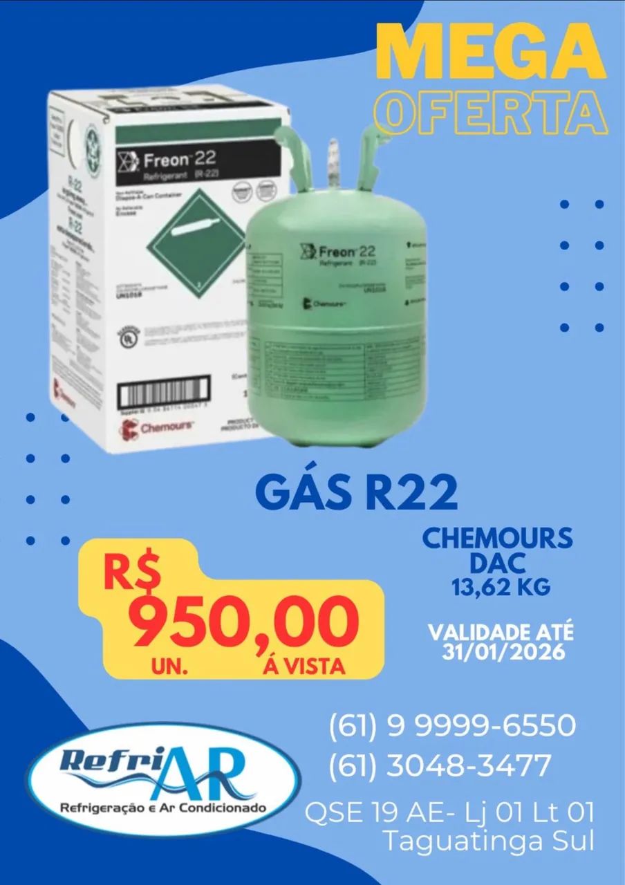 Gás Refrigerante R22