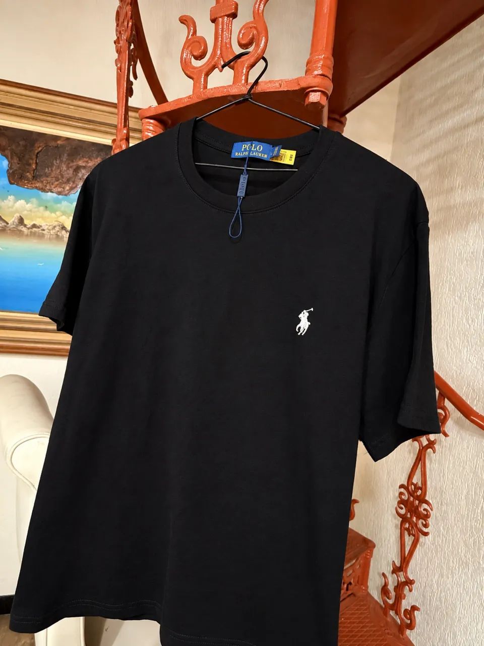 CAMISA RALPH LAUREN PRETA, PONY BRANCO - Foto 5