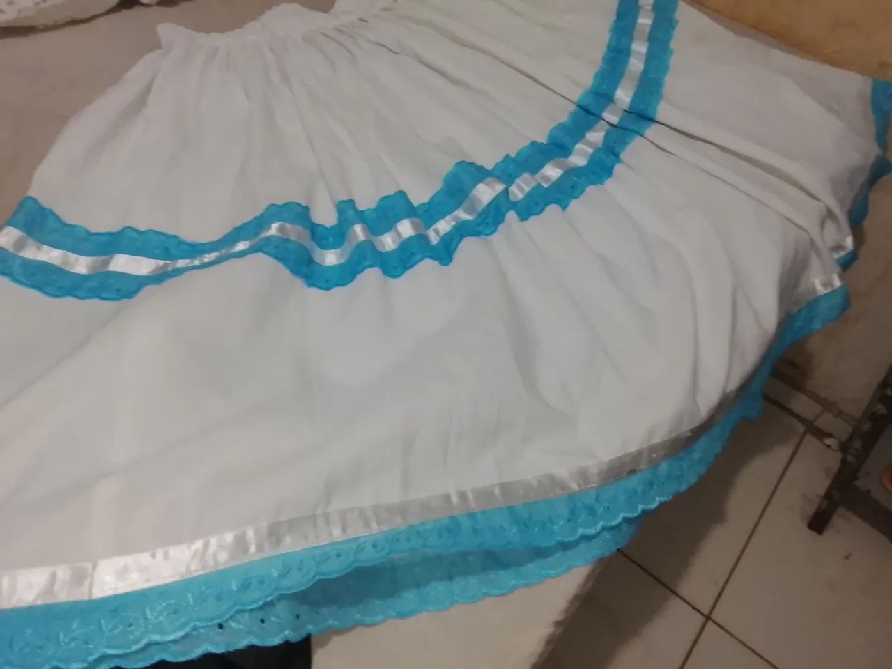 Saia branca com azul. Para umbanda e candomblé. - Foto 5
