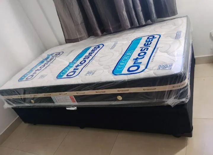 Cama solteiro box e colchão 