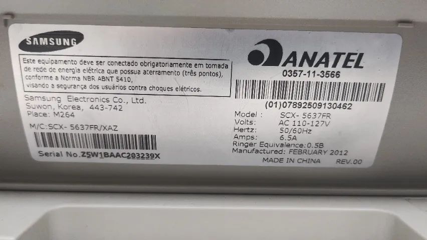 Impressora laser SAMSUNG SCX-5637FR - Foto 5
