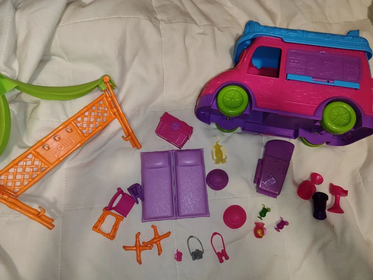 kit polly pocket van de limonada e barraca de acampamento