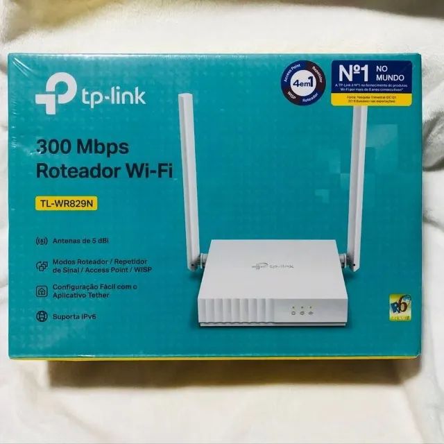 NOVO LACRADO Roteador Sem Fio Wireless 2.4 GHz 300 Mbps 2 Antenas 5 dBi TP-LINK TL-WR829N