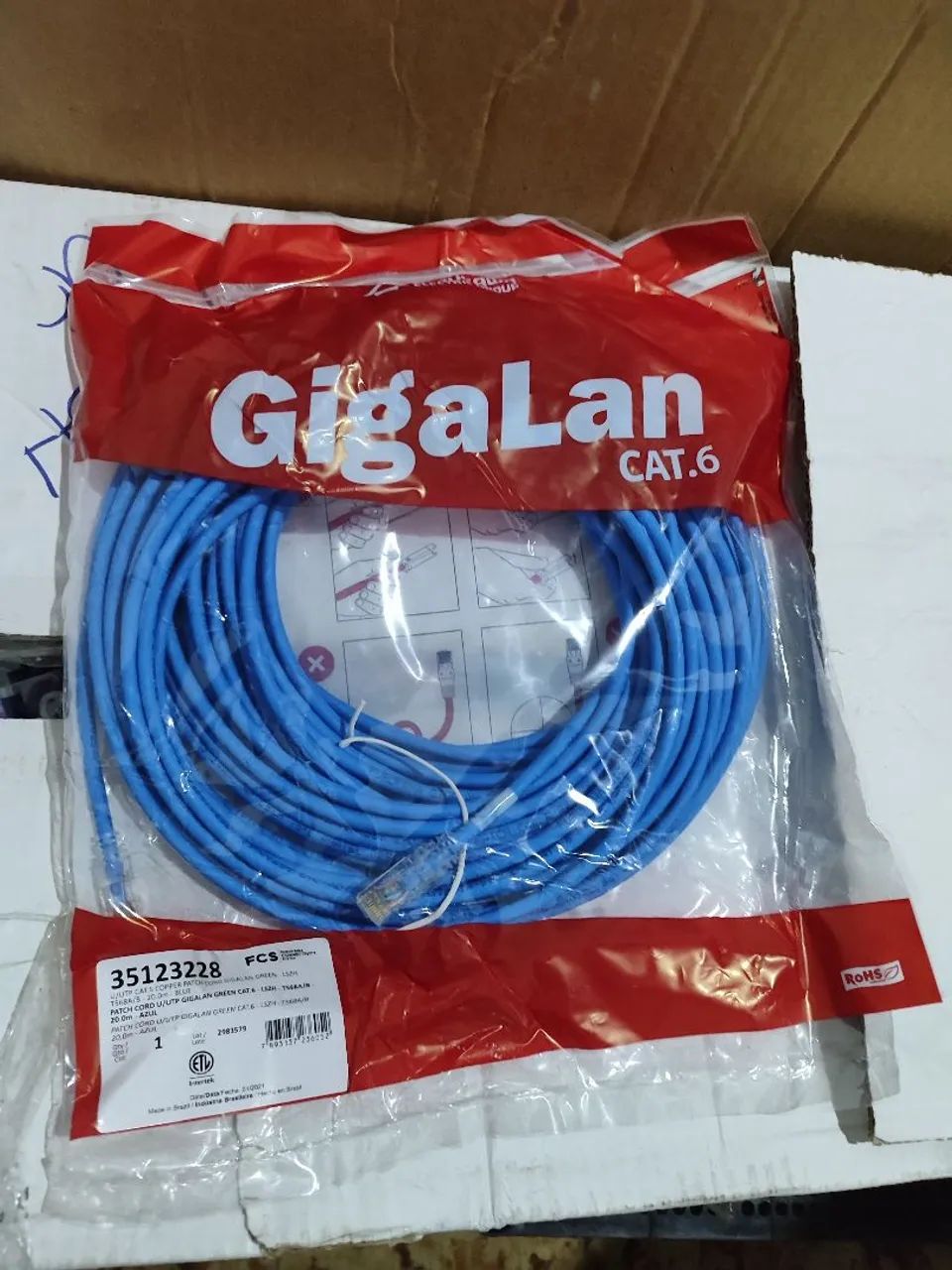 Cabo Patch Cord Furukawa Cat6 Gigalan 20m - Foto 2