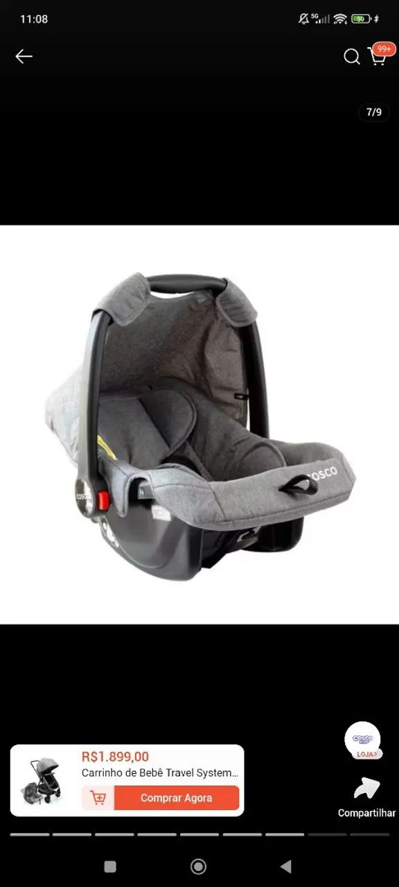 Carrinho de bebê + bebê conforto kit da Cosco cinza  - Foto 3