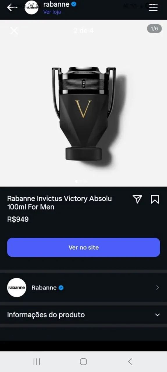 Invictus original 100 ML paco rabanne  - Foto 2