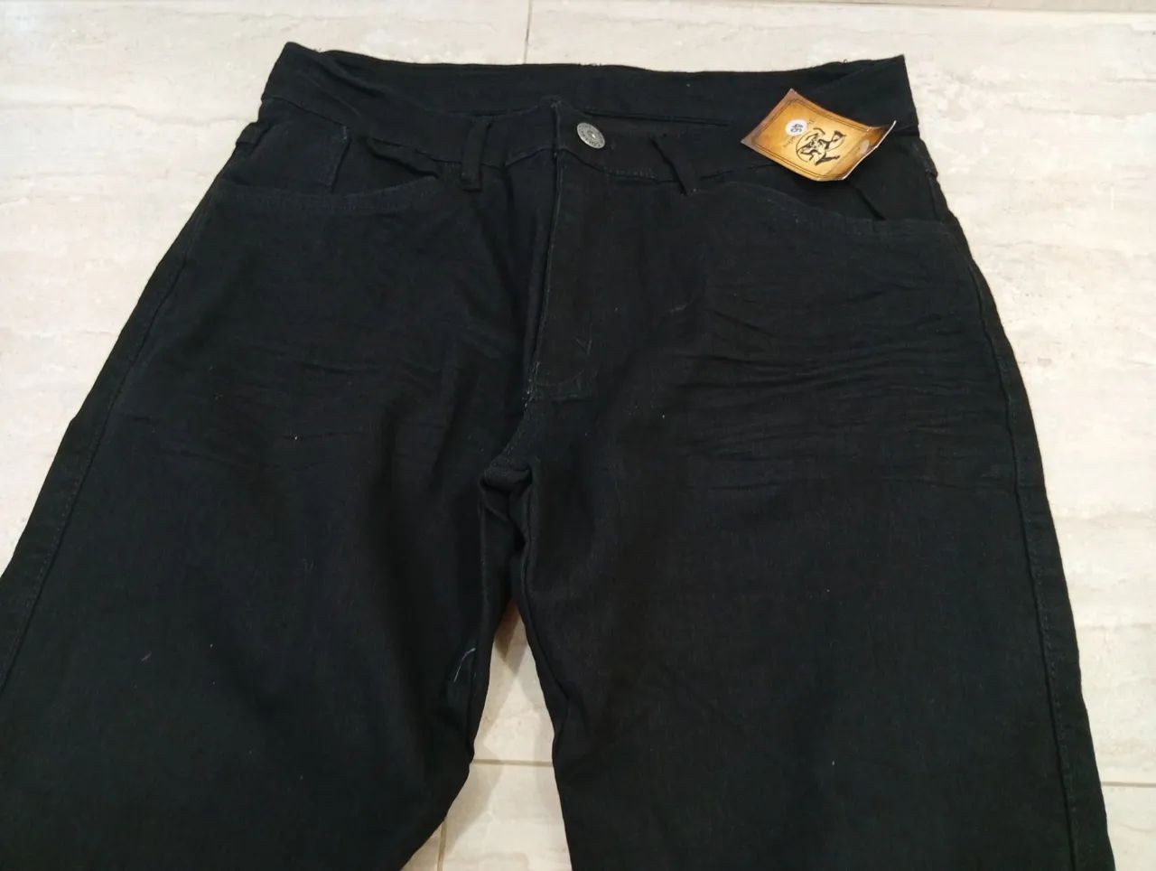 Calça Jeans Masculina Reta 46 Preta - Nova - Foto 2