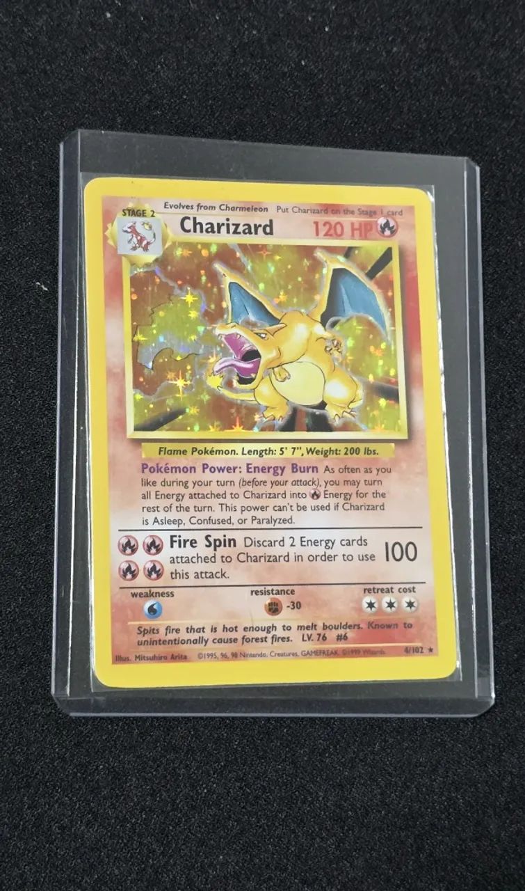 carta charizard tcg base set unlimited leo