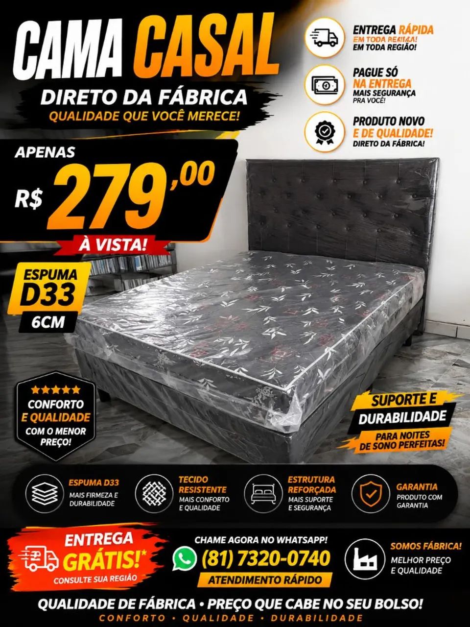 Cama box casal confortável promoção imperdível 
