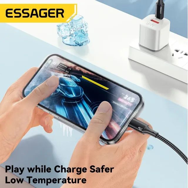 Cabo iPhone Turbo 29W PD Essager USB-C Lightning - Foto 3