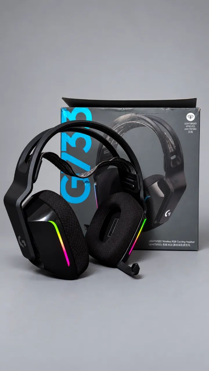 Headset Logitech G733 Wireless RGB + caixa e acessórios