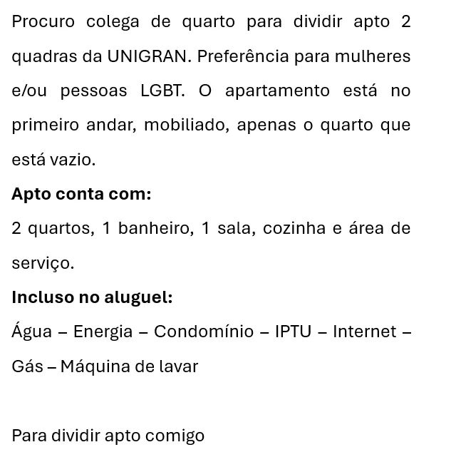 Procuro colega p/ dividir apto prox a unigran - Foto 2