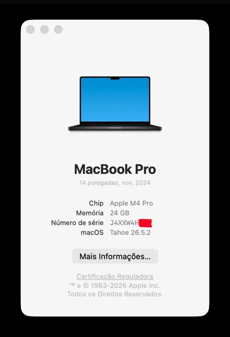 Macbook pro 14 polegadas chip m4 pro 24gb / 512gb apenas 2 dias de ativação ( 24 / 512 ) - Foto 5