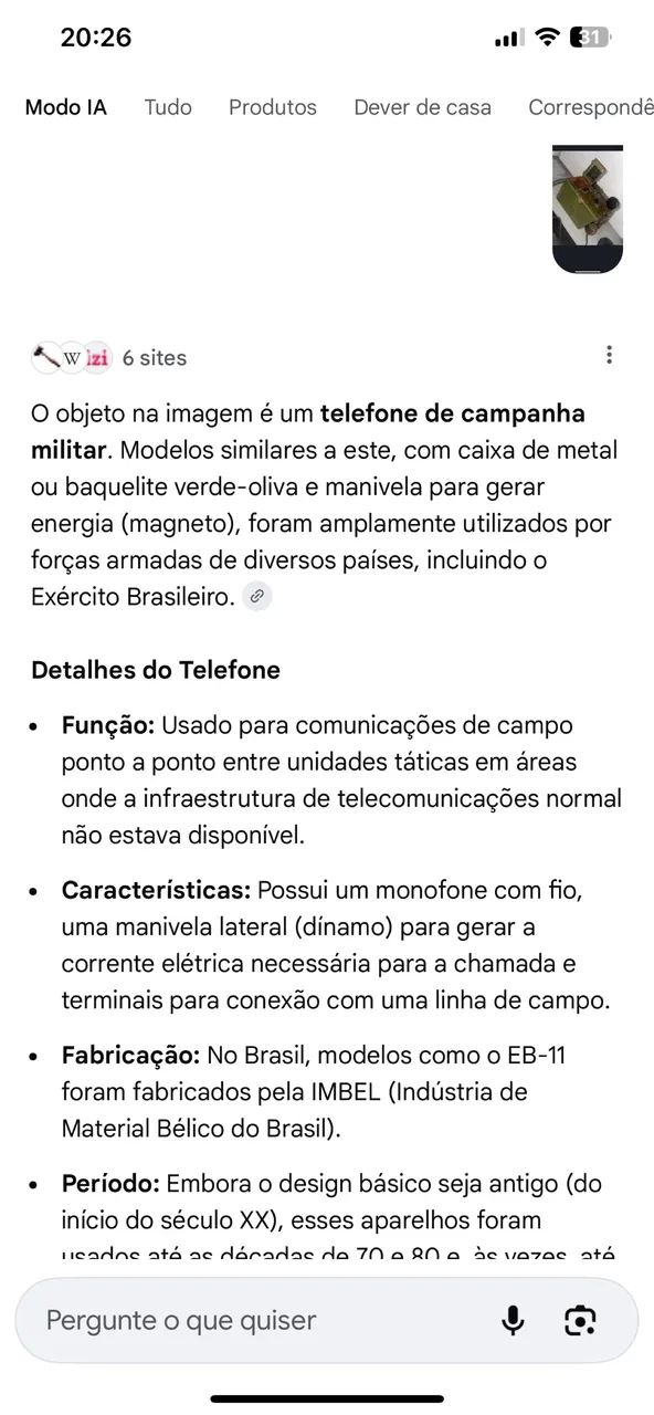 Telefone militar antigo - Foto 2