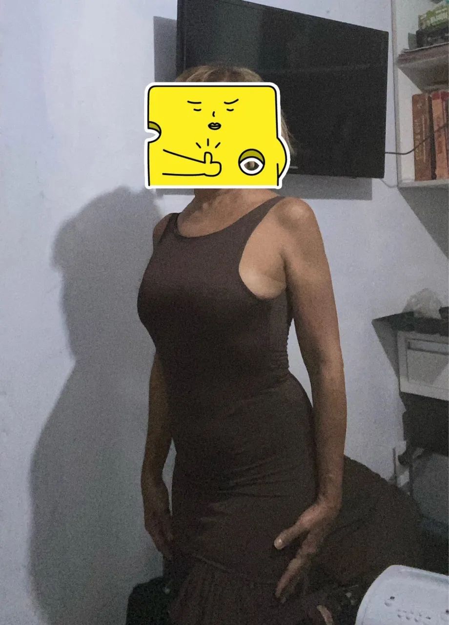 Vestido de malha marrom comprimento 0.80 - Foto 5