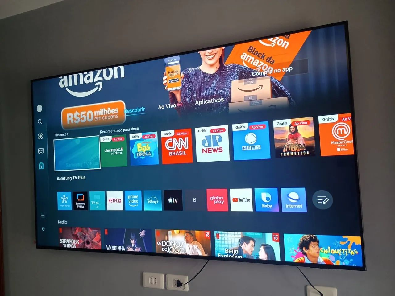 Smart Samsung 4k 70 polegadas compatível com Alexa bluetooth comando de voz tem nota