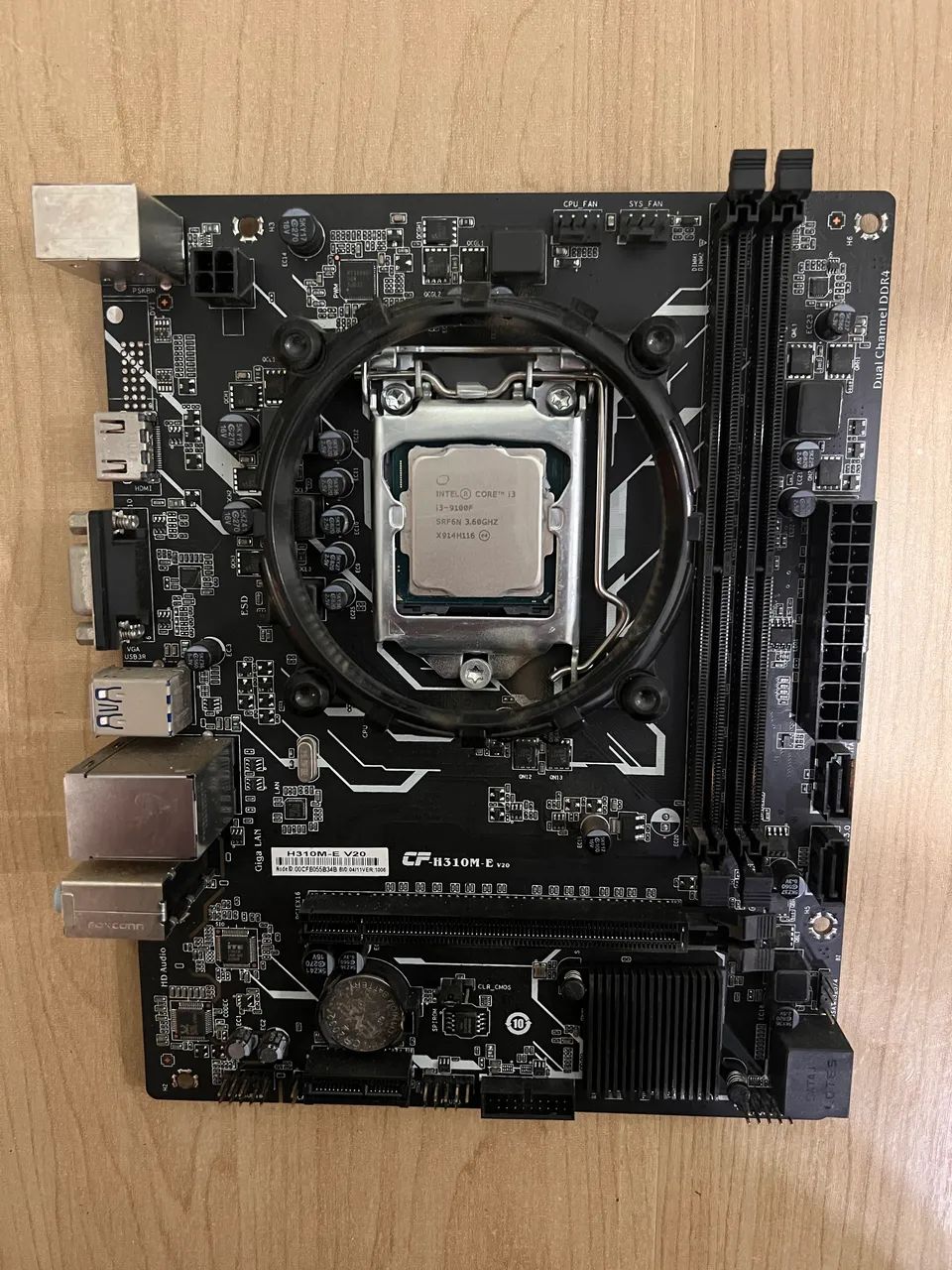 Kit Placa Mãe H310M-E + Processador i3-9100F