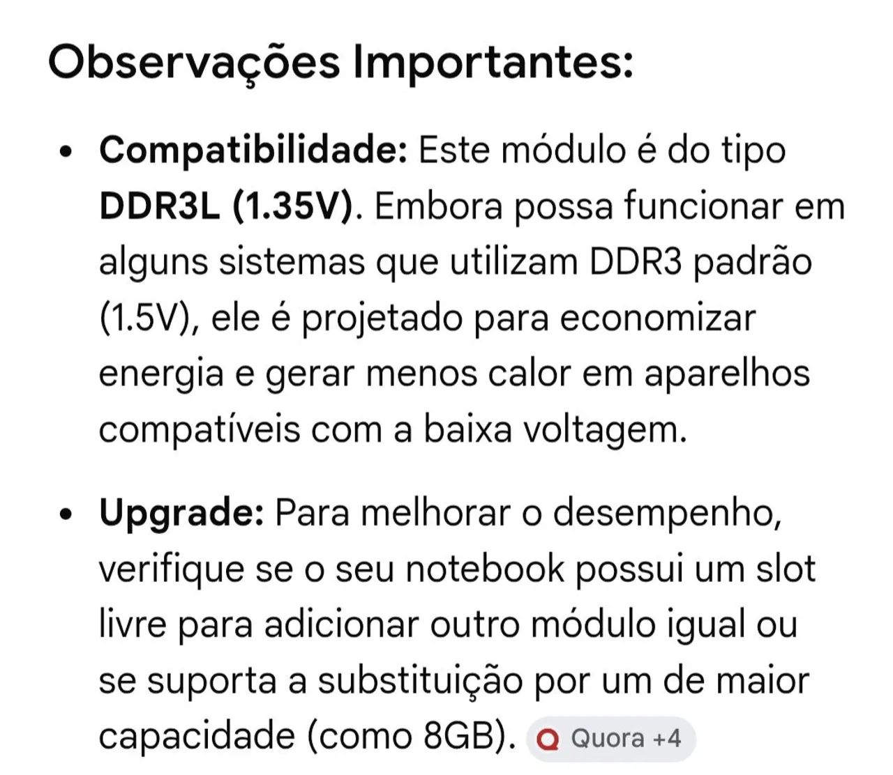 Memória RAM Notebook 4GB  DDR 3 - 12800MHz - Foto 5