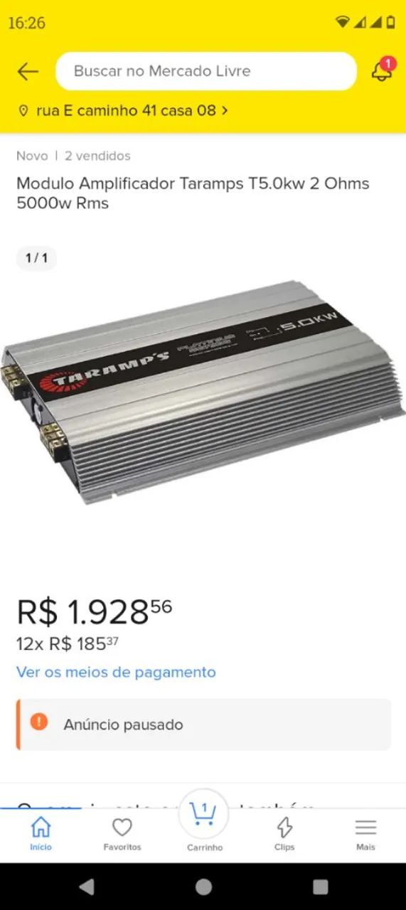 Módulo Taramps 5,000 rms