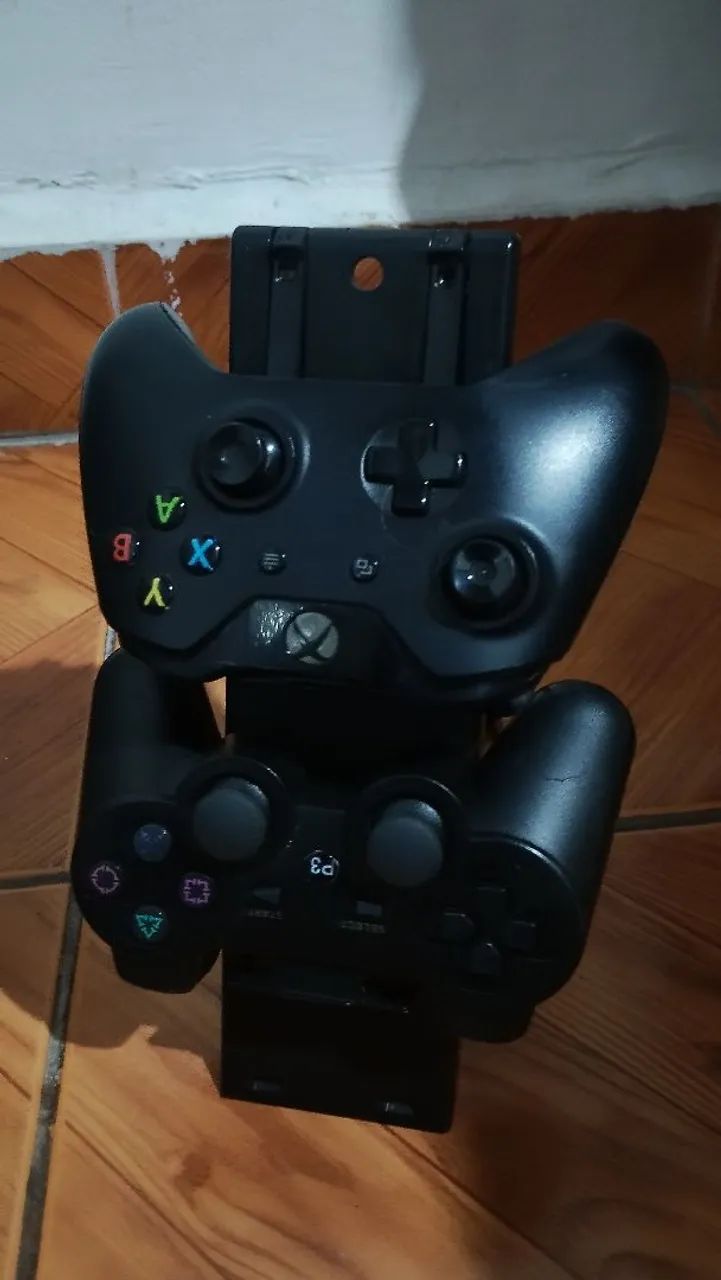 PS3 SLIM DESBLOQUEADO COM SUPORTE CONTROLE E FONE,COM COM CONTROLE DE XBOX ONE E PS3 - Foto 2