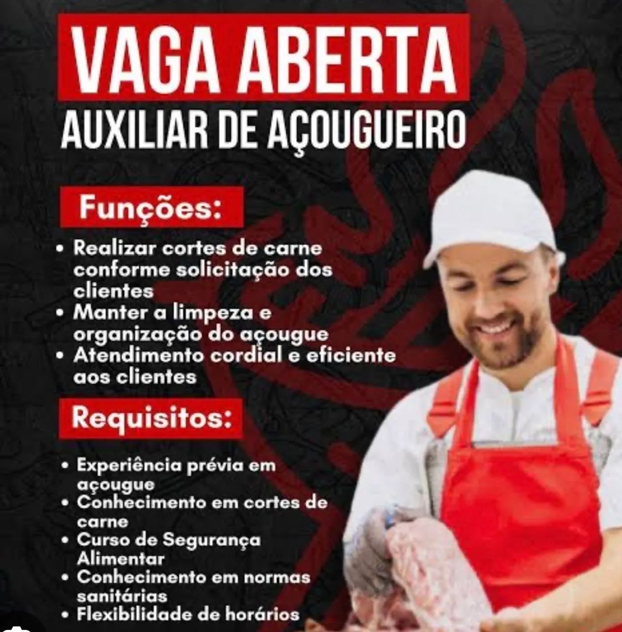 Contrata Açougueiro ou Auxiliar 