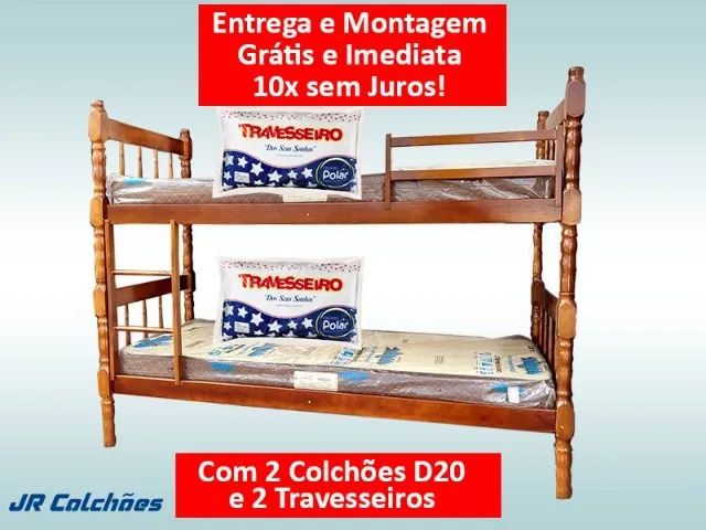 Beliche Completo com 2 Colchões e 2 Travesseiros - Foto 2