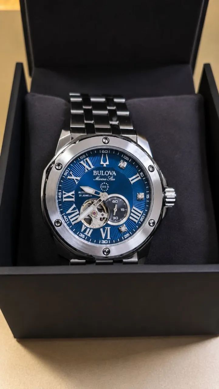Relógio Bulova Marine Star Marc Anthony 98D184 Automático com Diamantes