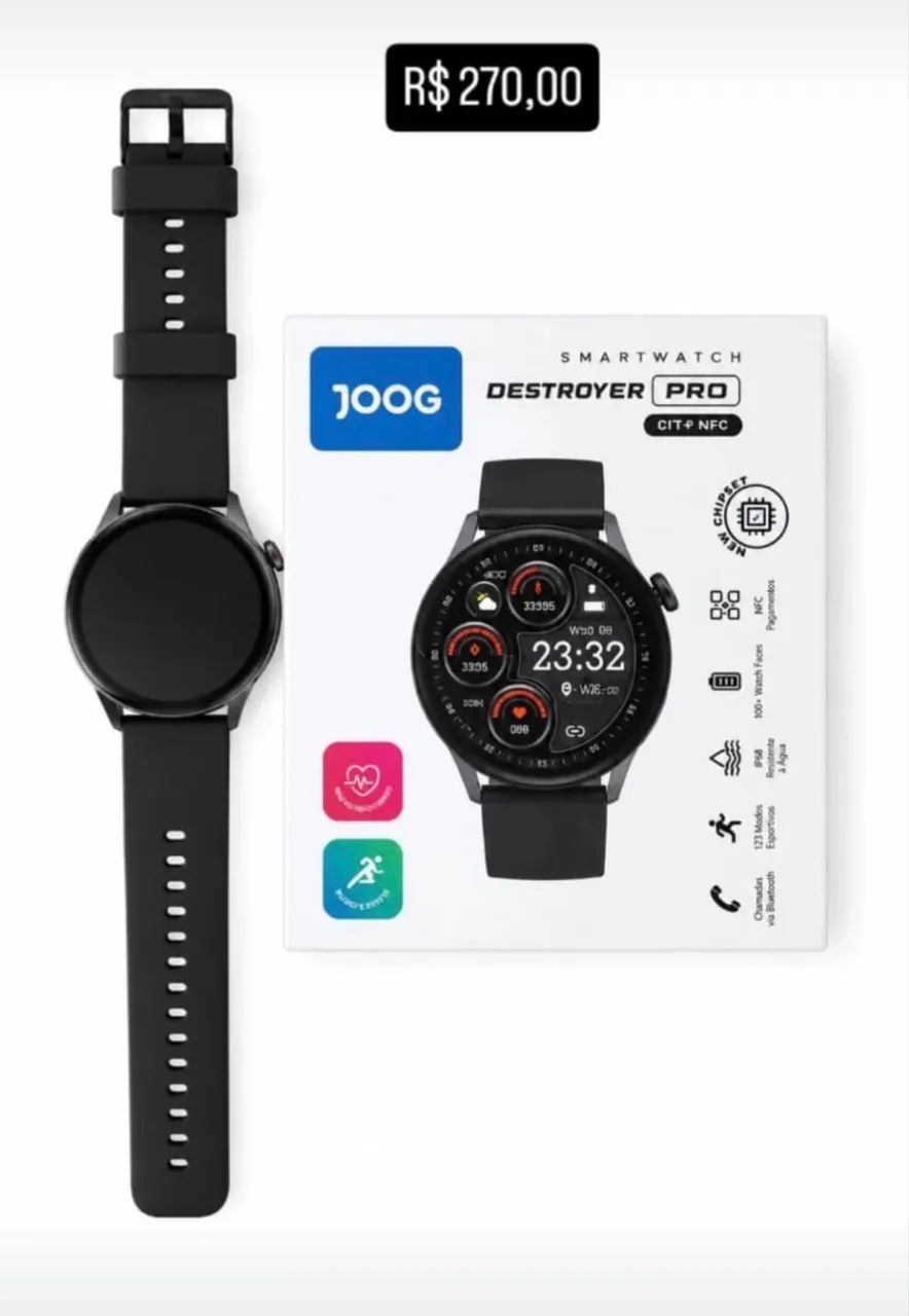 Smartwatch JQOG Destroyer Pro com NFC - Novo